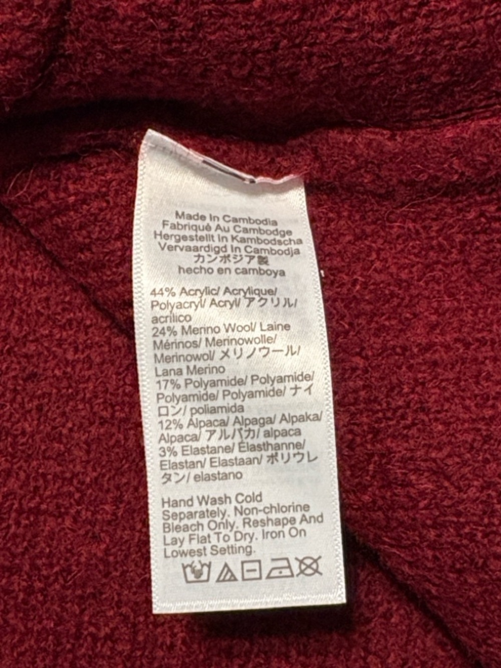 J. Crew Relaxed Milano Stitch Cardigan Size Small Red Oversized Alpaca Wool NWT - Picture 8 of 9